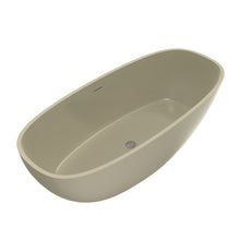 Load image into Gallery viewer, 66.9 inch freestanding solid surface soaking bathtub for bathroom