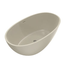 Load image into Gallery viewer, 55 inch freestanding solid surface soaking bathtub for bathroom