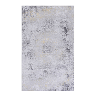 MAVAL Gold Washable Rug 2' x 3' Doormat Rug (Gray+Gold, 2' x 3') Modern, Contemporary, Non-Shedding & Easy to Clean, Ideal for Living Room, Bedroom, Dining Space, 36*24 inch