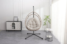 Load image into Gallery viewer, Double Hanging Egg Chair wth Stand, Patio Hammock Swing Chair with Cushion Loveseat for Bedroom, Balcony, Garden, Indoor, Outdoor,(Grey)