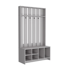 Load image into Gallery viewer, Tulcan 38" Wide Hall Tree with Bench and Shoe Storage, Entryway  Bench with Coat Rack