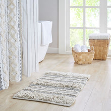 Load image into Gallery viewer, Woven Texture Stripe Bath Rug Grey 22x58"