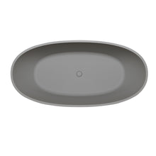 Load image into Gallery viewer, 67'' Freestanding Bathtub Resin Stone Soaking Bathtub Solid Surface Modern Tubs with Overflow and Pop-up Drain