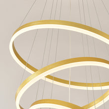 Load image into Gallery viewer, Modern Gold Led Chandelier 3 Rings Gold Dimmable  LED Chandeliers Light Fixture for Kitchen Island Height Adjustable Chandelier Led Pendant Light for Dining Room Bedroom Living Room