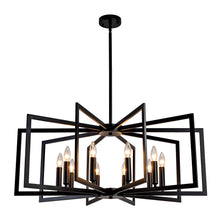Load image into Gallery viewer, 10-Light Metal Lantern Tiered Pendant Hanging Light Fixtures, Industrial Farmhouse Adjustable Height Chandeliers for Dining Room Hallway Foyer Entryway--Matte Black (E26 Bulbs Not Included)