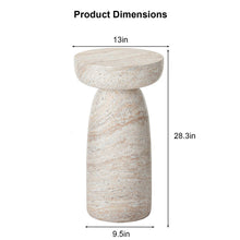 Load image into Gallery viewer, Natural Stone Grain Mushroom Shape Side Table, 13in Waterproof Freestanding Patio End Table, Decor Accent Table for Balcony Yard Hallway Sofa Side Decor