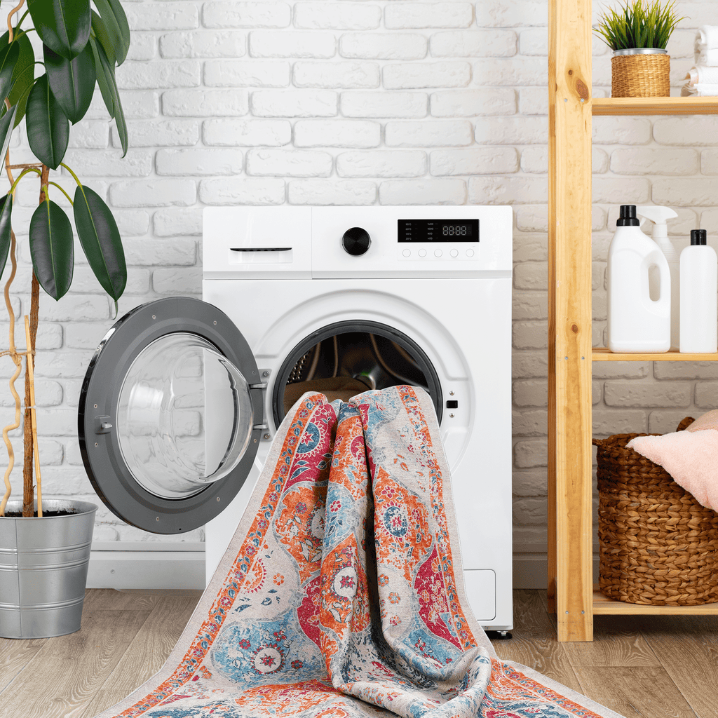 MAVAL Cream Washable Rug 5x8 Area Rug (Cream, 5' x 8') Modern, Contemporary, Non-Shedding & Easy to Clean, Ideal for Living Room, Bedroom, Dining Space, 96*60 inch