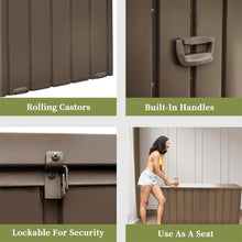 Load image into Gallery viewer, 160 Gallon Outdoor Storage Deck Box Waterproof, Large Patio Storage Bin for Outside Cushions, Throw Pillows, Garden Tools, Lockable (Dark Brown)