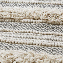 Load image into Gallery viewer, Woven Texture Stripe Bath Rug Grey 22x58"
