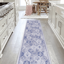 Load image into Gallery viewer, MAVAL Blue Washable Rug 2' x 3' Doormat Rug (Blue, 2' x 3') Modern, Contemporary, Non-Shedding &amp; Easy to Clean, Ideal for Living Room, Bedroom, Dining Space, 36*24 inch