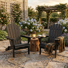 Load image into Gallery viewer, Wood Lounge Patio Chair for Garden Outdoor Wooden Folding Embossed Adirondack Chair Solid Wood Lounge Patio Chair with Wood Grain