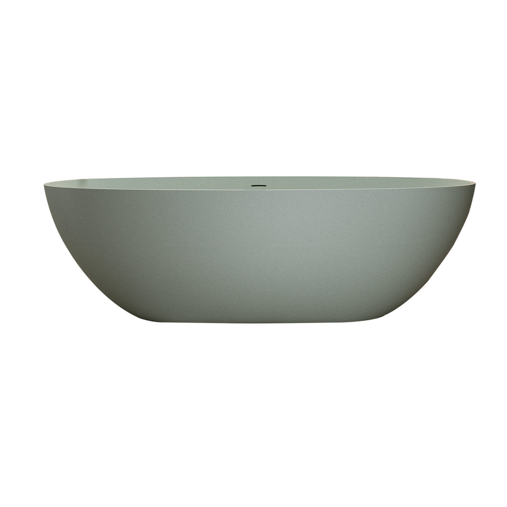 67'' Freestanding Bathtub Resin Stone Soaking Bathtub Solid Surface Modern Tubs with Overflow and Pop-up Drain