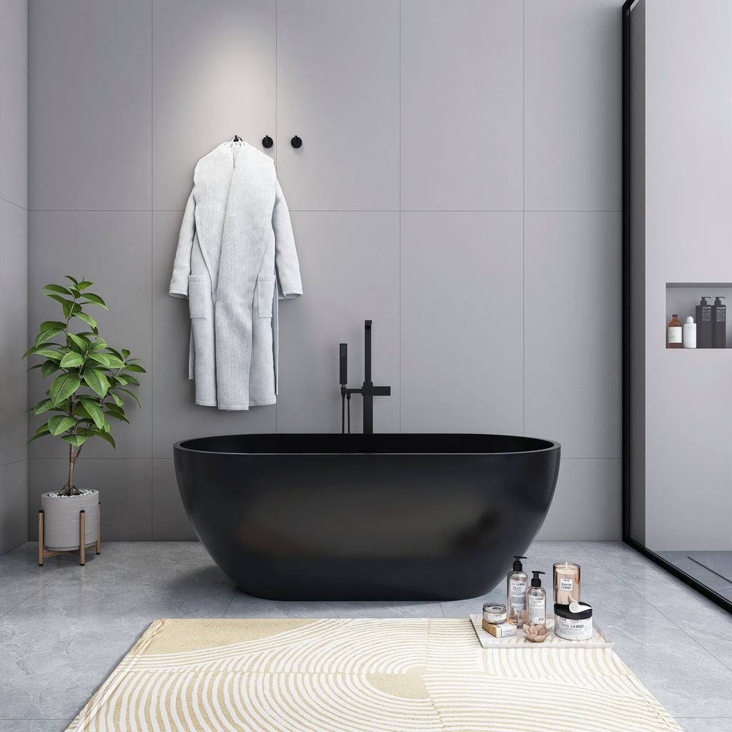 59 inch small size solid surface oval shape freestanding bathtub for the bathroom