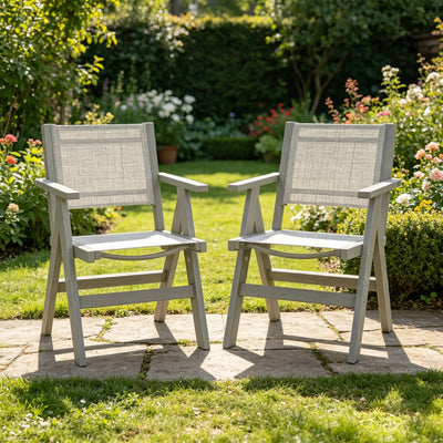 2 Piece HIPS Stylish Dining Chair Elevates Yard Dinner Gatherings Togethers & Casual Outdoor Hangouts