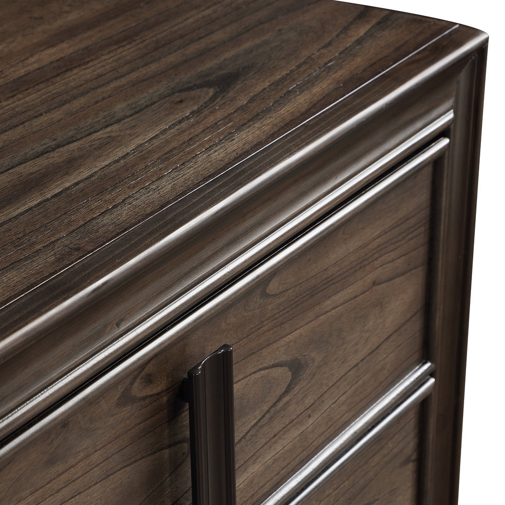 Aetheria Contemporary Wood 6-Drawer Dresser in Dark Brown