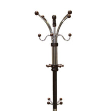 Load image into Gallery viewer, 73" Tall Chrome and Wood Coat Rack, Espresso finish