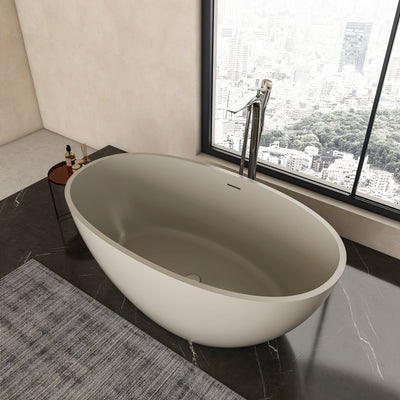 55 inch freestanding solid surface soaking bathtub for bathroom