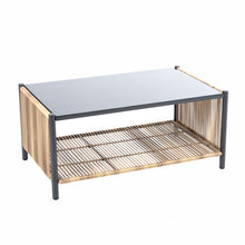 Load image into Gallery viewer, New Comming Outdoor PE Brown Wicker 2seats Sofa with Grey Cushion and Table Set