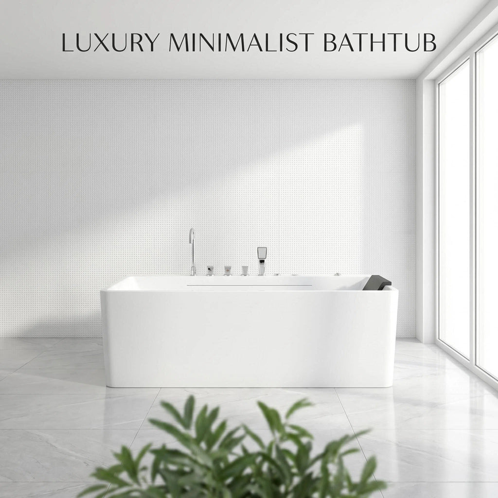 67-inch single-person luxury whirlpool bathtub, equipped with multiple sets of massage nozzles, featuring a dazzling light therapy atmosphere, and certified with precision craftsmanship accessories