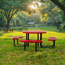 Load image into Gallery viewer, Red Round Table &amp; Chair Set with Umbrella Hole