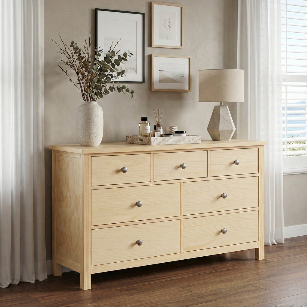 Natural Pine Finish 2pcs Storage Boxes with Caster Wheels Transitional Bedroom Furniture Under-Bed Toy Boxes