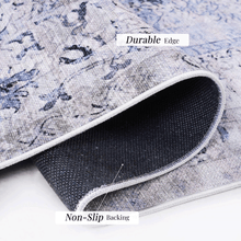 Load image into Gallery viewer, LOOM &amp; LUXE 5x8 Area Rugs for  Washable Rug, Low-Pile, Non-Slip, Non-Shedding, Foldable, Kid &amp; Pet Friendly - Area Rugs for living room, bedroom, kitchen  (Blue/Cream, 5' x 8')