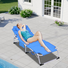 Load image into Gallery viewer, 3-in-1 Heavy Duty Tanning Chair with Face Hole Adjustable 5-Position Folding Chaise Lounge Chairs for Outside Portable Lay Flat Beach Lounge Chair for Outdoor Sunbathing Patio Pool Lawn Camping Deck P