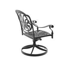 Load image into Gallery viewer, Cast Aluminum Patio Swivel Chair 2PCS With Black Frame and Brown Cushions