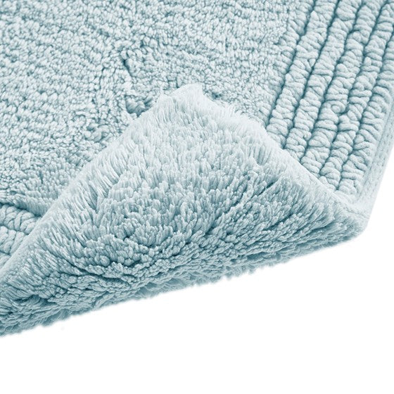100% Cotton Tufted 3000 GSM Reversible Bath Rug Blue 24x72"