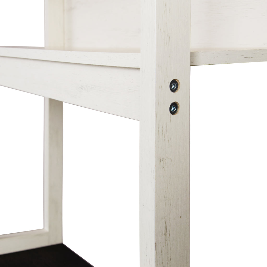 31.5" White and Black color 5-Tier Bakers Rack for Kitchen with Storage, Coffee Bar, Kitchen Shelves,  Microwave Stand