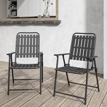 Load image into Gallery viewer, BROWN - [Instant Setup] 2-Piece Folding Chair, No Assembly Required, 350lb Capacity, Rust-Resistant &amp; Stain-Proof for Balcony/Garden