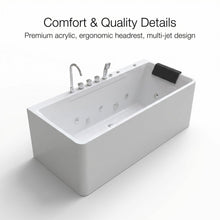 Load image into Gallery viewer, 67-inch single-person luxury whirlpool bathtub, equipped with multiple sets of massage nozzles, featuring a dazzling light therapy atmosphere, and certified with precision craftsmanship accessories