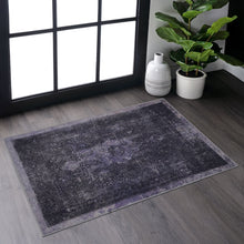 Load image into Gallery viewer, MAVAL Anthracite Washable Rug 2' x 3' Doormat Rug (Anthracite, 2' x 3') Modern, Contemporary, Non-Shedding &amp; Easy to Clean, Ideal for Living Room, Bedroom, Dining Space, 36*24 inch