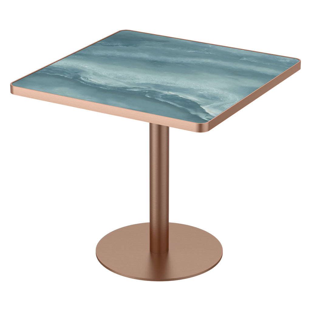 31.5" Round Modern Tulip Dining Table, Sintered Stone Tabletop with Luxury Faux Marble Print, Stainless Steel Bracket Base, Scratch & Wear Resistant, Waterproof Surface, Ideal for Indoor & Outdoor Use