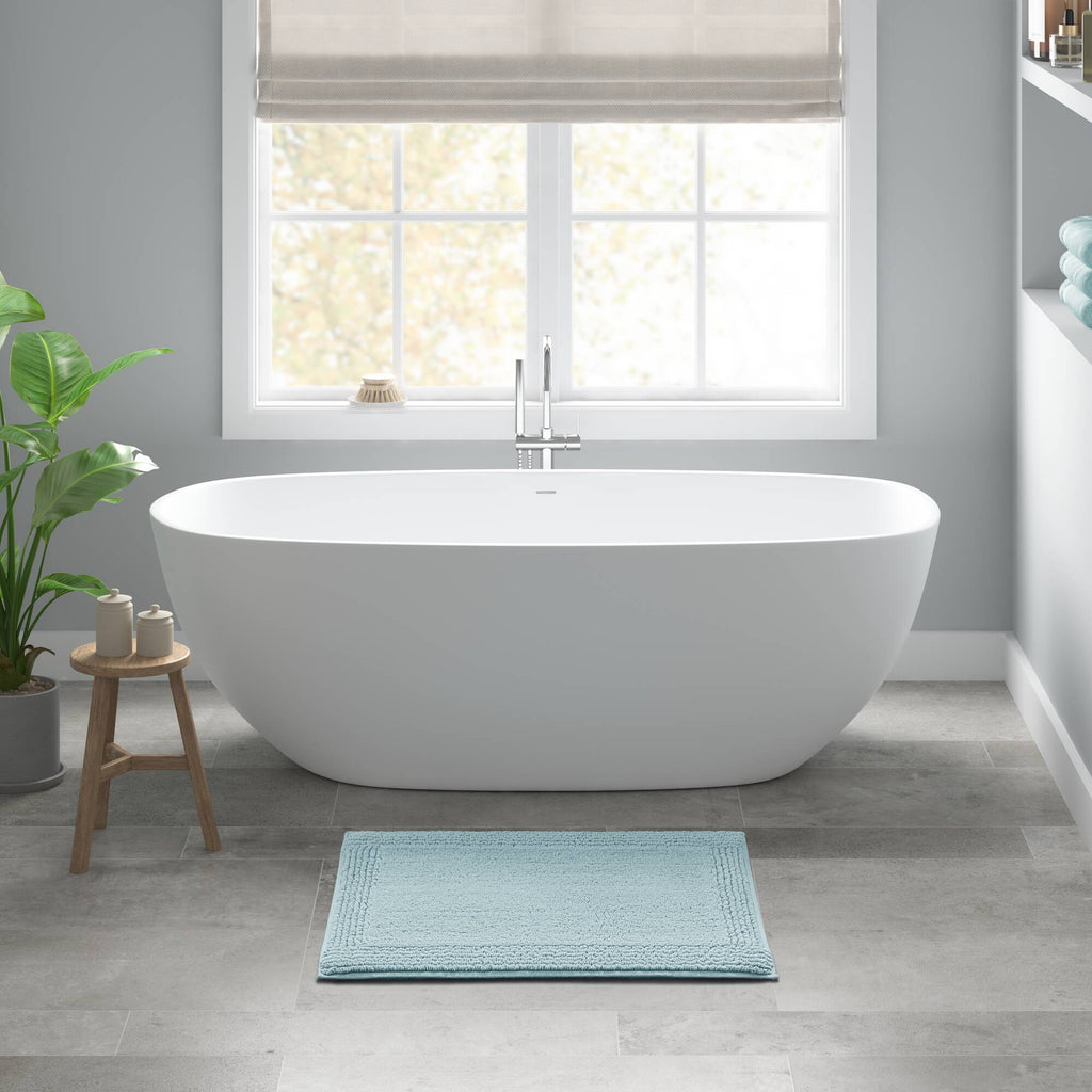 1 PCS 24x72" 100% Cotton Tufted 3000 GSM Reversible Bath Rug Navy