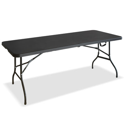 6ft Black Multi-functional Outdoor Folding Leisure Picnic Game Party Table