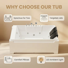 Load image into Gallery viewer, X-031 Whirlpool Tub,73" x 48" Jetted Bathtub for 2 Person, Hydro Massage &amp; Chromatherapy,UL Certified,UPC Certified,3 Sided Apron,Acrylic ,110 Gallons,Left Drain