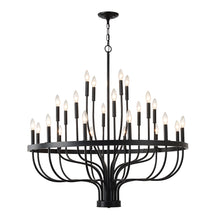 Load image into Gallery viewer, 24-Light Black Chandelier Industrial Iron Candle Chandelier Modern Suspended Farmhouse Chandeliers Pendant Light Fixtures for Dining Room Bedroom Living Room Kitchen Island Foyer E12 Bulb (NO Include)