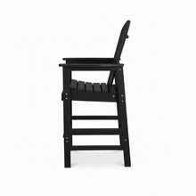 Load image into Gallery viewer, HDPE Bar Height Adirondack Chair with Cup Holder, All-Weather Outdoor Patio Bar Chair with Armrests 1 Piece(BK)