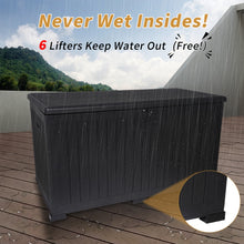 Load image into Gallery viewer, 230 Gallon Resin Outdoor Deck Box Waterproof, Extra Large Patio Storage Box with Lockable Storage Containers for Patio Furniture Cushions, Pool Accessories, Garden Tools