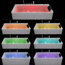 Load image into Gallery viewer, 67-inch single-person luxury whirlpool bathtub, equipped with multiple sets of massage nozzles, featuring a dazzling light therapy atmosphere, and certified with precision craftsmanship accessories