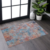 MAVAL Multi Washable Rug 2' x 3' Doormat Rug (Multi, 2' x 3') Modern, Contemporary, Non-Shedding & Easy to Clean, Ideal for Living Room, Bedroom, Dining Space, 36*24 inch