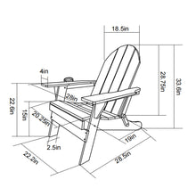 Load image into Gallery viewer, HDPE Folding Adirondack Chair with Dual Cup Holder - Composite Adirondack Chair with Wood Texture- Black