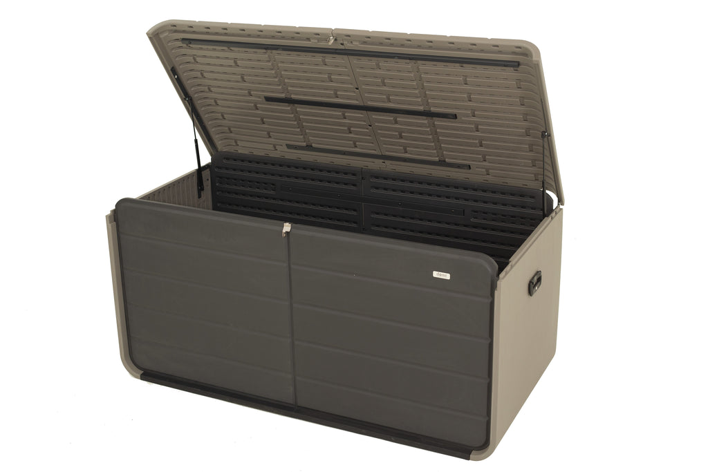 200 Gallon Outdoor Storage Deck Box Waterproof, Large Patio Storage Bin for Outside Cushions, Throw Pillows, Garden Tools, Lockable (Dark Brown)