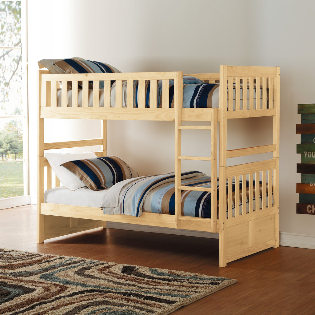 Natural Pine Finish 2pcs Storage Boxes with Caster Wheels Transitional Bedroom Furniture Under-Bed Toy Boxes