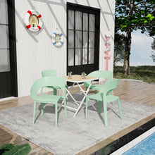 Load image into Gallery viewer, Summer - Haze Green Polypropylene Single-Side Chair - One-Piece Design for Indoor &amp; Outdoor Use,suitable for living rooms, dining rooms, gardens, terraces and other scenarios  (Set of 4)