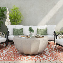 Load image into Gallery viewer, 35.43" Modern Outdoor and Indoor Waterproof Coffee Table, Durable MgO Cement Design, Suitable for Terraces, Gardens, Backyards and Living Rooms ( White)