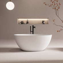 Load image into Gallery viewer, 55 inch freestanding solid surface soaking bathtub for bathroom