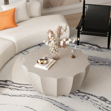 Load image into Gallery viewer, 35.43" Modern Outdoor and Indoor Waterproof Coffee Table, Durable MgO Cement Design, Suitable for Terraces, Gardens, Backyards and Living Rooms ( White)