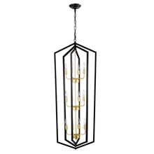 Load image into Gallery viewer, 12-Light Lantern Tired Farmhouse Ceiling Hanging Light Black Chandelier Metal Modern Pendant Light Fixtures for Kitchen Island Dining Room Living Room Foyer Entryway(E12 Bulbs Not Included)